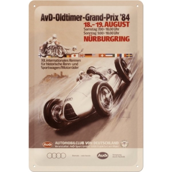 Blechschild - AUDI AvD Oldtimer Grand Prix Nürburgring