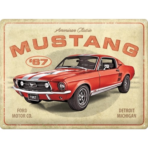 Blechschild FORD Mustang GT 1967 Red