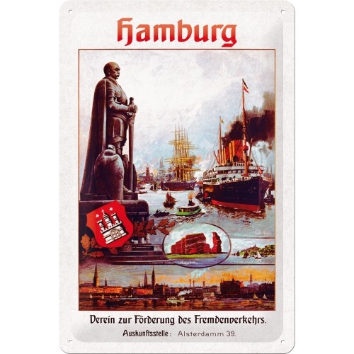 Blechschild "Hamburg - Verein zur Förderung des Fremdenverkehrs"