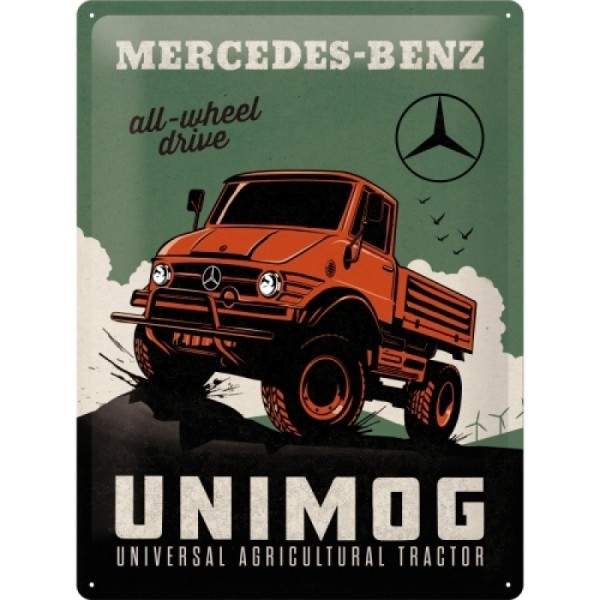 Blechschild Mercedes Benz Unimog, 30x40cm