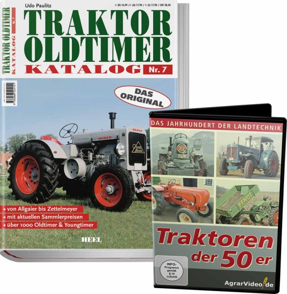 Paket: DVD "Traktoren der 50er" + Buch "Traktoroldtimer Katalog Nr. 7"