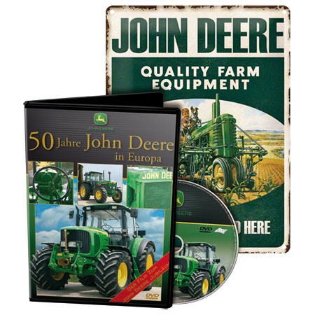 John Deere Paket: 50 Jahre John Deere (DVD) + Blechschild J.D.