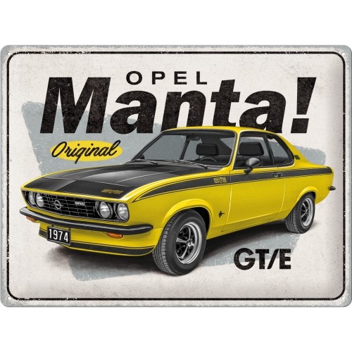 Blechschild Opel Manta GT/E, 40x30cm