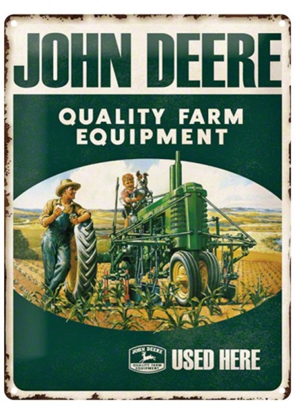 Blechschild John Deere "Quality Farm Equipment", 40x30cm